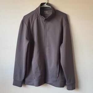 NWOT UNTUCKIT Dwayne Performance Track Jacket Gray Mauve Stretch Size XL